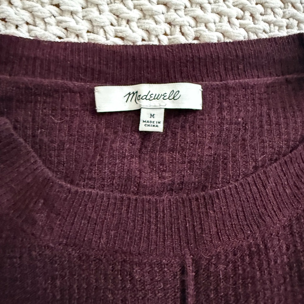 Madewell Rich Plum Crew Neck Sweater - Picture 2 of 2